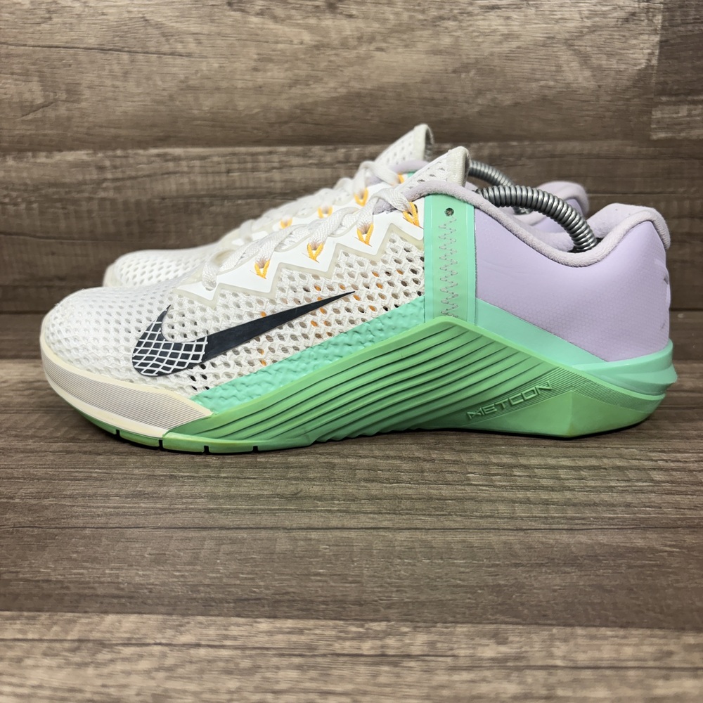 Nike Metcon 6 White Green Purple Womens US Size 8 EUR 39 AT3160-135 Sneakers - Picture 3 of 9